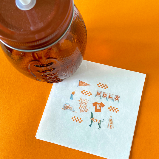 Tennessee Vol Toile Beverage Napkins - Set of 100