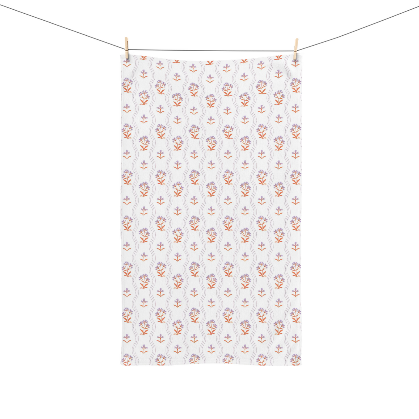 Block Floral Tea Towel