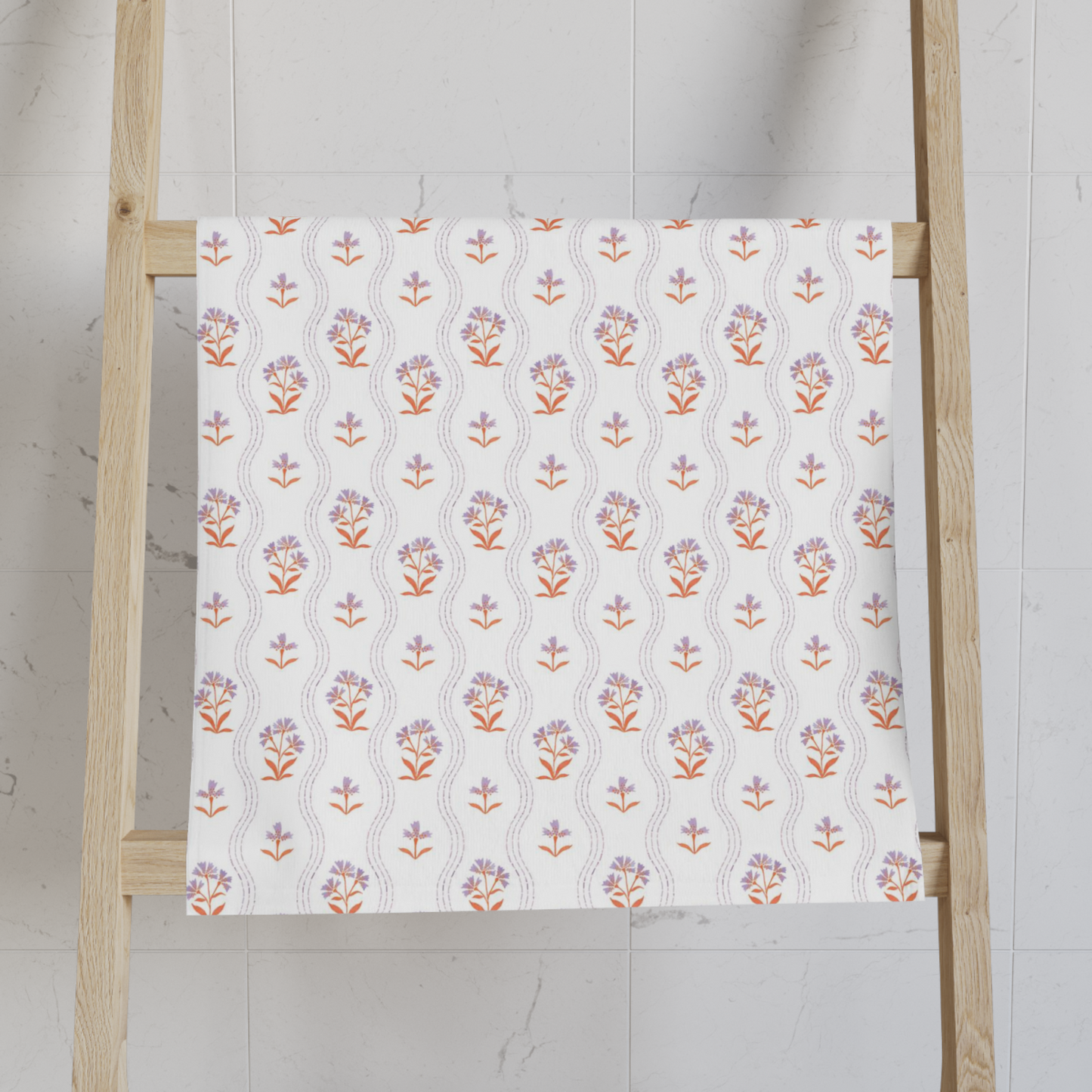 Block Floral Tea Towel